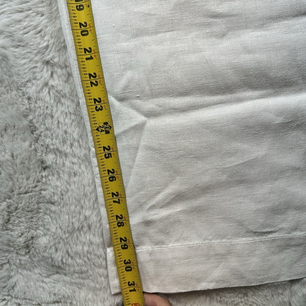 Vince Women's White Hemp Trousers Size M High Waisted Pleated Pants Old Money - Picture 11 of 16